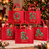 Custom Burlap Tote Bag - Personalized Christmas Birthday Gifts For Mom, Dad, Brother, Sister - Joyfully Gathered This Season