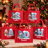Custom Snowman Burlap Tote Bag - Personalized Christmas Birthday Gifts For Mom, Dad, Brother, Sister - Our Hearts Glow Brighter Together