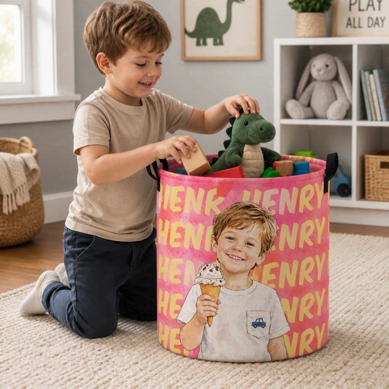 Custom Laundry Basket - Personalized Birthday Gifts For Kids - Shine Bright Like A Star