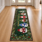 Custom Snowman Runner Rug - Personalized Christmas Birthday Gifts For Grandma, Grandpa - Making Memories Together