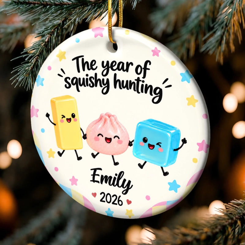 Custom Squishy Ceramic Ornament - Personalized Christmas Birthday Gifts For Kids - Squishy Little Holiday Joy