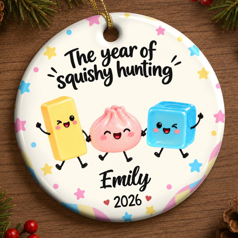 Custom Squishy Ceramic Ornament - Personalized Christmas Birthday Gifts For Kids - Squishy Little Holiday Joy