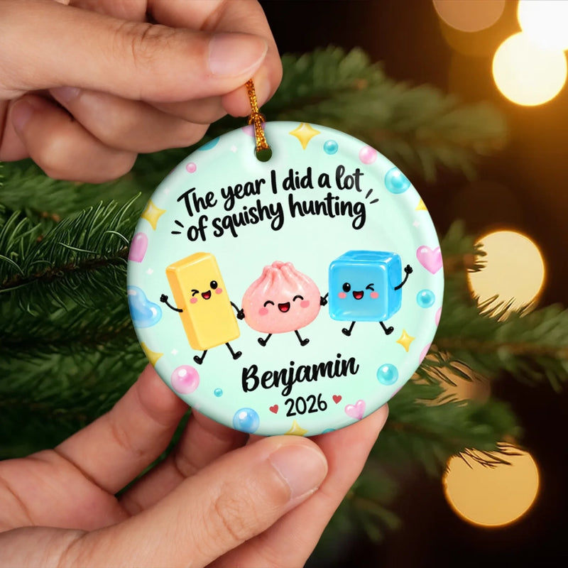 Custom Squishy Ceramic Ornament - Personalized Christmas Birthday Gifts For Kids - Squishy Little Holiday Joy