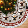 Custom Snowman Tree Skirt - Personalized Christmas Birthday Gifts For Mom, Dad, Brother, Sister - Warmest Wishes To Our Home