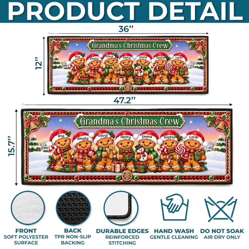 Custom Gingerbread Runner Rug - Personalized Christmas Birthday Gifts For Grandma, Grandpa -  Cozy Season With Family