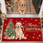 Custom Photo Home Decor Decorative Mat - Personalized  Christmas Birthday Gifts For Dog Cat Lovers, Dog Dad And Mom, Cat Owners - Happiness Has Paws