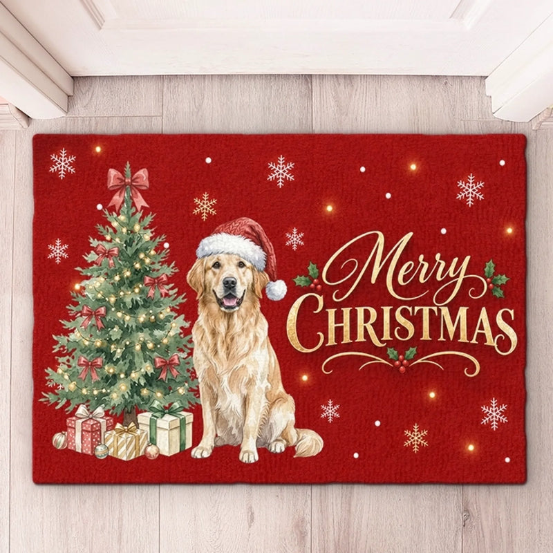 Custom Photo Home Decor Decorative Mat - Personalized  Christmas Birthday Gifts For Dog Cat Lovers, Dog Dad And Mom, Cat Owners - Happiness Has Paws