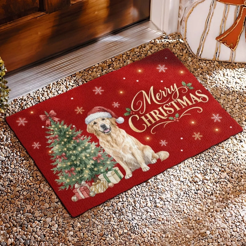 Custom Photo Home Decor Decorative Mat - Personalized  Christmas Birthday Gifts For Dog Cat Lovers, Dog Dad And Mom, Cat Owners - Happiness Has Paws