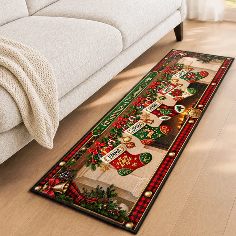 Custom Stocking Runner Rug - Personalized Christmas Birthday Gifts For Grandma, Grandpa - Stockings Full Of Love