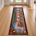Custom Reindeer Runner Rug - Personalized Christmas Birthday Gifts For Grandma, Grandpa - Festive Family Journey Begins