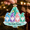 Custom Sea Glass Acrylic Ornament - Personalized Christmas Birthday Gifts For Mom, Dad, Brother, Sister - Holiday Magic By The Sea