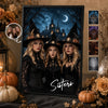 Custom Photo Gothic Witch Vertical Poster - Personalized Best Friend Halloween Birthday Gifts For Witch, Women, Besties, Sisters, BFF - Spooky Together, Better Forever