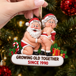 Custom Growing Old Together Christmas Gifts for Couples - Personalized Ornament