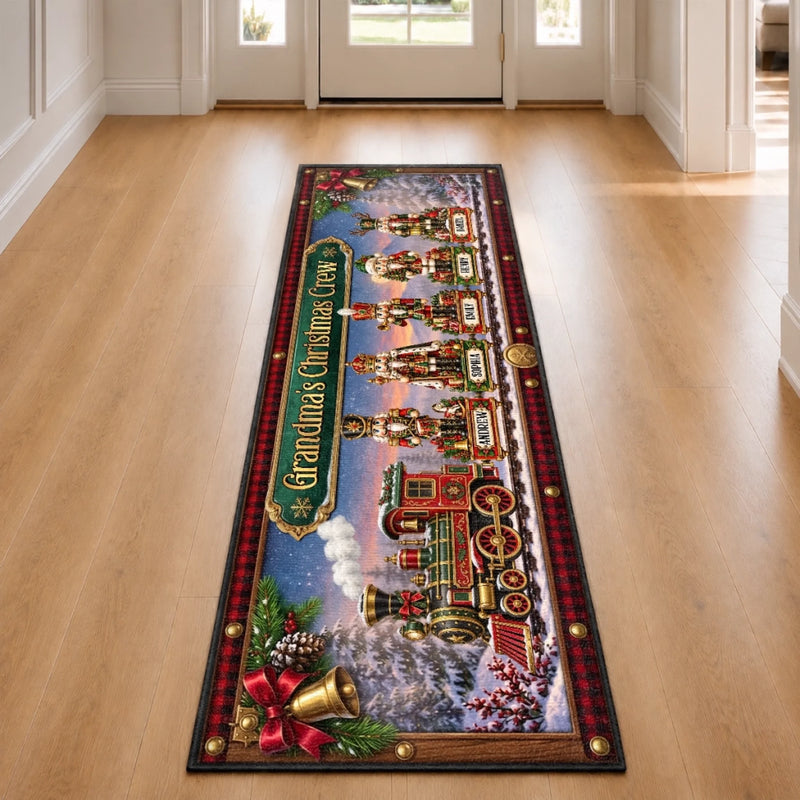 Custom Runner Rug - Personalized Christmas Birthday Gifts For Grandma, Grandpa - Warm Lights, Happy Home