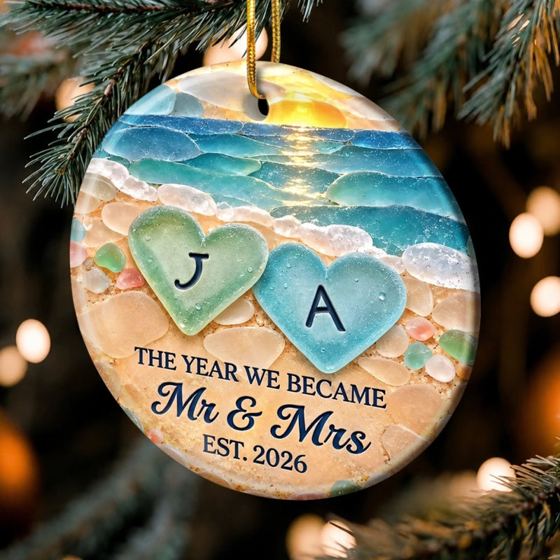 Custom First Christmas Ceramic Ornament - Personalized Anniversary Christmas Wedding Gifts For Husband And Wife, Him And Her - Making Our First Memories