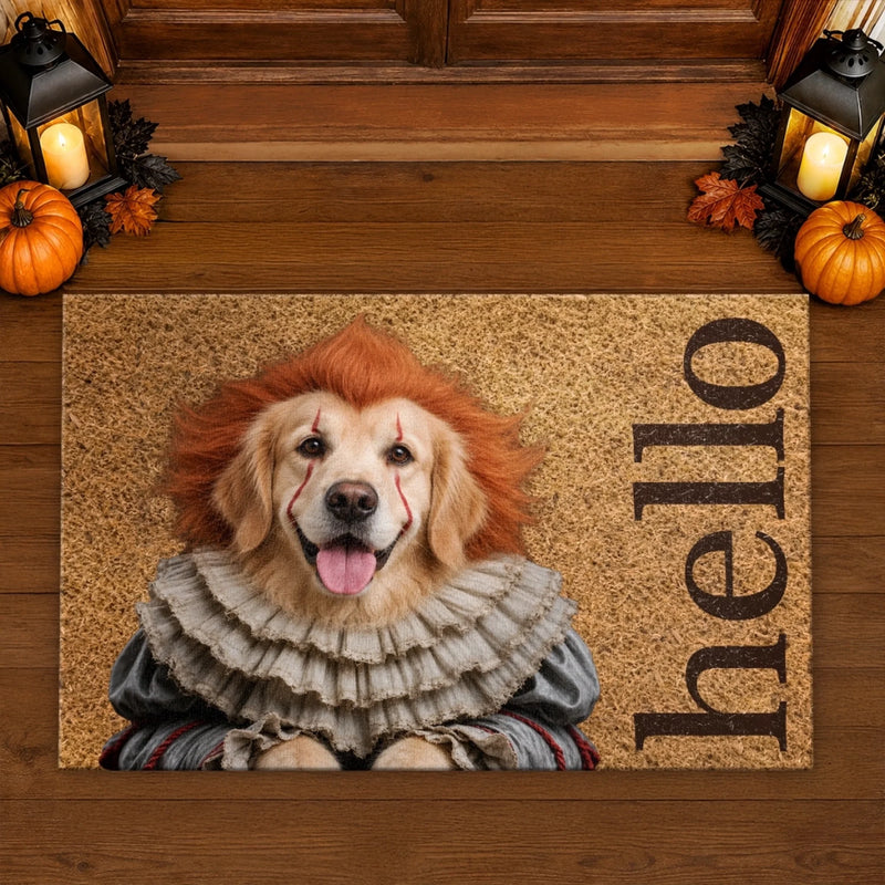 Custom Photo Home Decor Decorative Mat - Personalized Halloween Decor Birthday Gifts For Dog Cat Lovers, Dog Dad And Mom, Cat Owners - Trick Or Treat, Furrreal