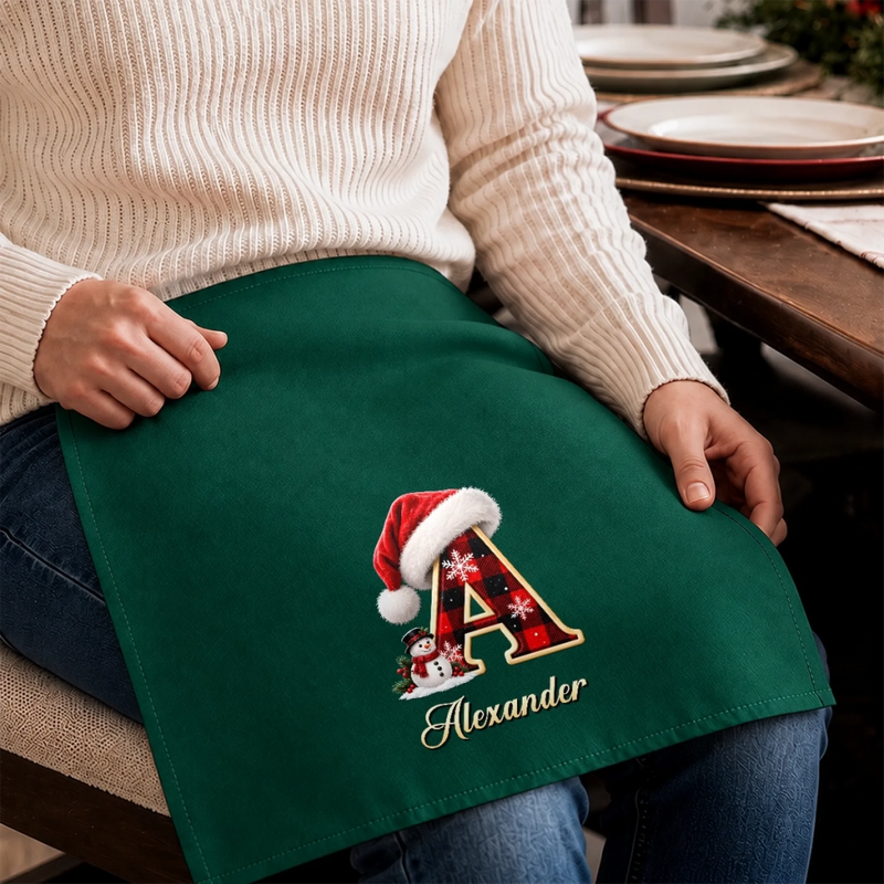 Custom Buffalo Plaid Cotton Napkin - Personalized Christmas Birthday Gifts For Mom, Dad, Brother, Sister - Warm Wishes Happy Hearts