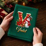 Custom Snowman Cotton Napkin - Personalized Christmas Birthday Gifts For Mom, Dad, Brother, Sister - Sparkle Shine Celebrate copy
