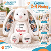 Custom Photo Heart Bunny Plush - Personalized  Memorial Sympathy Gifts For Loss Of Mom, Dad, Grandma, Grandpa - Carried In My Heart Forever