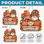 Custom Name Pumpkin Patch Decor for Grandma and Grandpa - Personalized Wood Sign