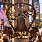 Custom Guitar Music Room Decor - Personalized Custom Shaped Metal Sign