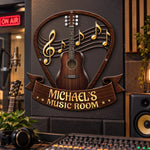Custom Guitar Music Room Decor - Personalized Custom Shaped Metal Sign