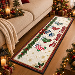 Custom Name Christmas Family Gifts - Personalized Runner Rug
