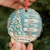 Custom Sea Glass Circle Glass Ornament - Personalized Christmas Birthday Gifts For Mom, Dad, Brother, Sister - Making Waves Of Family Joy