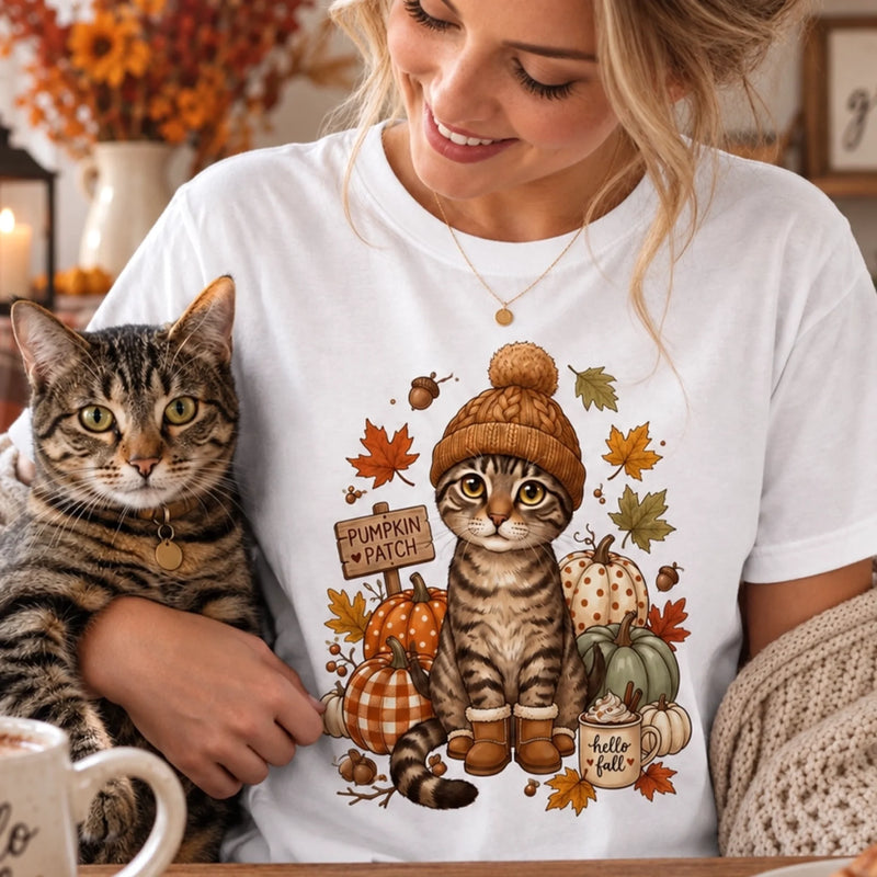 Custom Photo T-shirt, Hoodie - Personalized Birthday Gifts For Dog Cat Lovers, Dog Dad And Mom, Cat Owners - Fall In Love With Paws