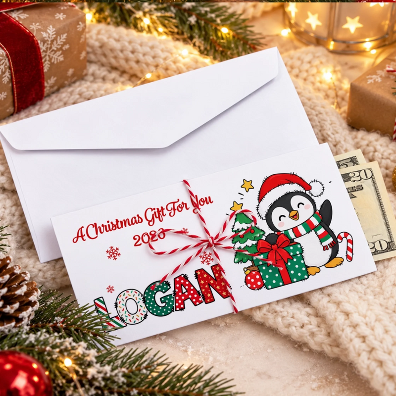 Custom Money Envelop - Personalized Christmas Birthday Gifts For Kids - Merry Little Moments