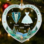 Custom Name First Christmas as Mr & Mrs Gifts - Personalized Ornament
