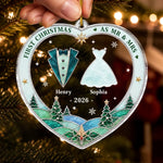 Custom Name First Christmas as Mr & Mrs Gifts - Personalized Ornament
