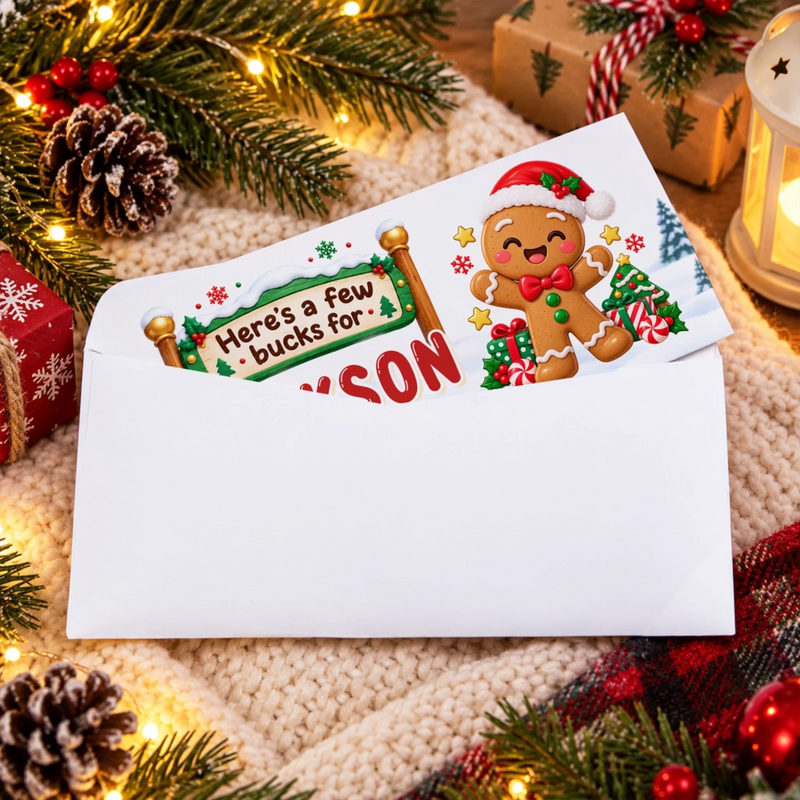Custom Money Envelop - Personalized Christmas Birthday Gifts For Kids - Jolly Little Joy