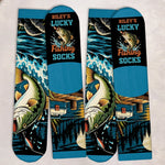 Custom Lucky Fishing Gifts for Anglers - Personalized Middle Tube Socks