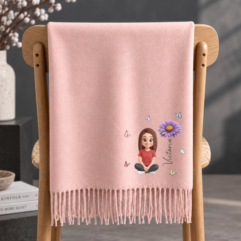 Custom Tassel Scarf - Personalized Christmas Birthday Gifts For Wife, Daughter, Besties, Sisters, Granddaughter, Grandma, Mom, Yourself - Beauty In Every Bloom