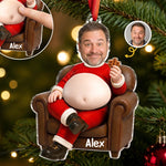 Custom Photo Funny Santa Christmas Gifts - Personalized Squishy Acrylic Ornament