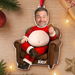 Custom Photo Funny Santa Christmas Gifts - Personalized Squishy Acrylic Ornament