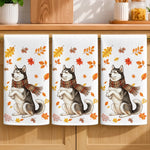 Custom Pet Photo Fall Cat and Dog Gifts for Pet Lovers - Personalized Kitchen Towel