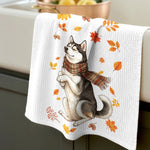 Custom Pet Photo Fall Cat and Dog Gifts for Pet Lovers - Personalized Kitchen Towel