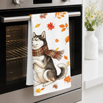 Custom Pet Photo Fall Cat and Dog Gifts for Pet Lovers - Personalized Kitchen Towel