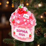 Custom Name Christmas Cupcake Decor - Personalized Ornament