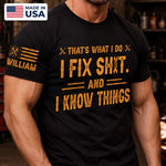Custom Mechanic T-Shirt - Personalized Birthday Gifts For Husband, Son, Grandson, Brother, Grandpa, Dad, Yourself - Built To Repair