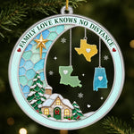 Custom Family Love Knows No Distance Christmas Gifts - Personalized Ornament
