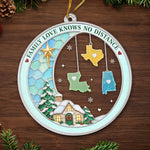 Custom Family Love Knows No Distance Christmas Gifts - Personalized Ornament