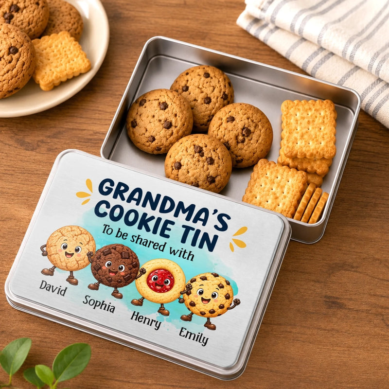 Custom Metal Tin - Personalized Birthday Gifts For Grandma, Grandpa - Sweet Little Joys Fresh From The Oven