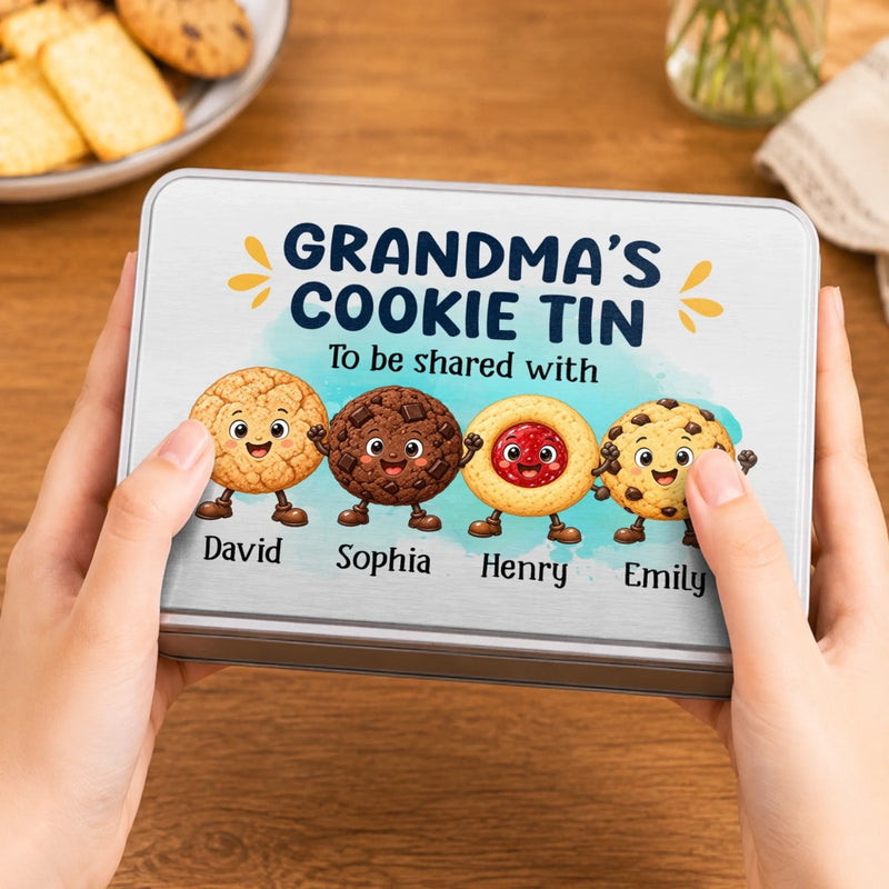 Custom Metal Tin - Personalized Birthday Gifts For Grandma, Grandpa - Sweet Little Joys Fresh From The Oven