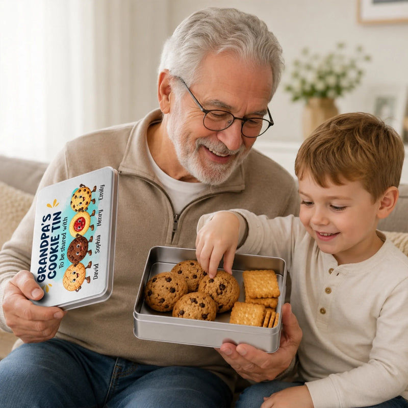 Custom Metal Tin - Personalized Birthday Gifts For Grandma, Grandpa - Sweet Little Joys Fresh From The Oven