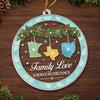 Custom Long Distance Acrylic Ornament - Personalized Christmas Birthday Gifts For Mom, Dad, Brother, Sister - Love Connects Us Every Day