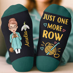 Custom Yarn Crew Socks - Personalized Birthday Gifts For Crochet Knitting Lovers, Crocheters, Knitters, Wife, Daughter, Besties, Sisters, Granddaughter, Grandma, Mom, Yourself - Born To Knit