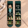Custom Shh I'm Reading Crew Socks - Personalized Bookish Gifts For Book Lovers, Bookworms, Readers - Lost In My Favorite Story